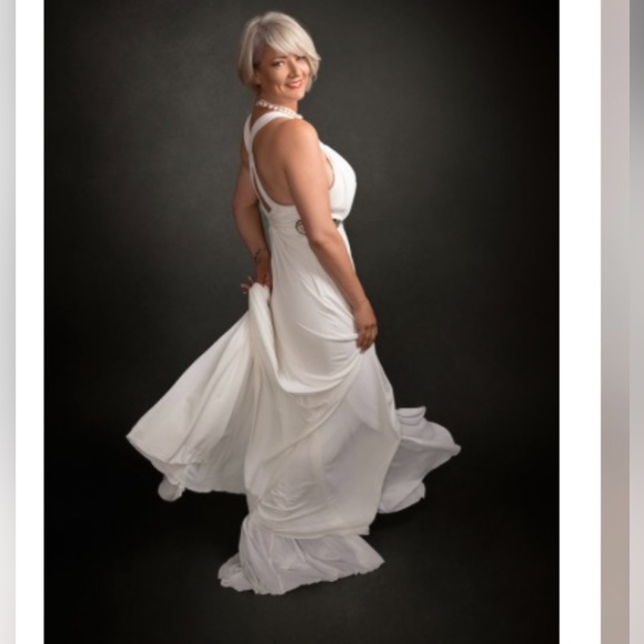 Roberto Cavalli V-neck plunge evening dress Sz 44 - Picture 9 of 13